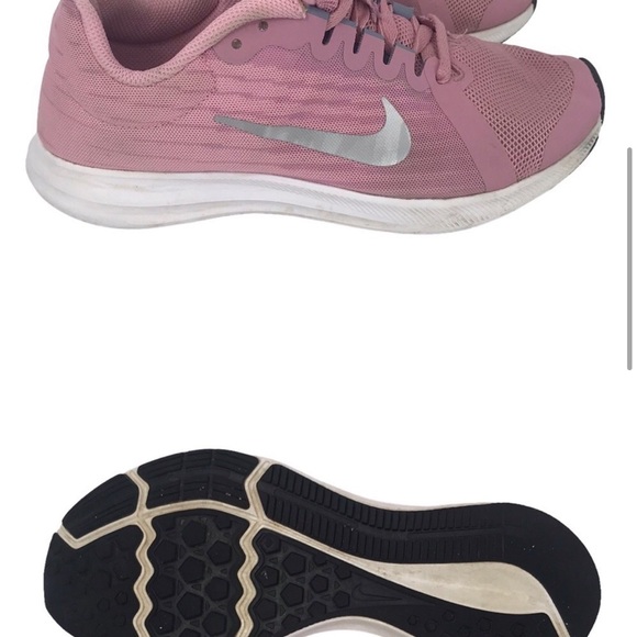 NIKE DOWNSHIFTER 8 (GS) 922855 600 ELEMENTAL PINK METALLIC SILVER GIRLS SNEAKERS - Picture 6 of 10